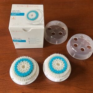 Genuine Clarisonic Deep Pore Brush Heads - Set of Two - Blue and White